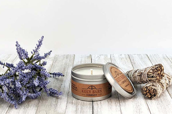 Natural Soy Positive Energy Candle Tin 8oz Opened