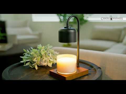 Black & Wood Arched Candle Warmer Lamp