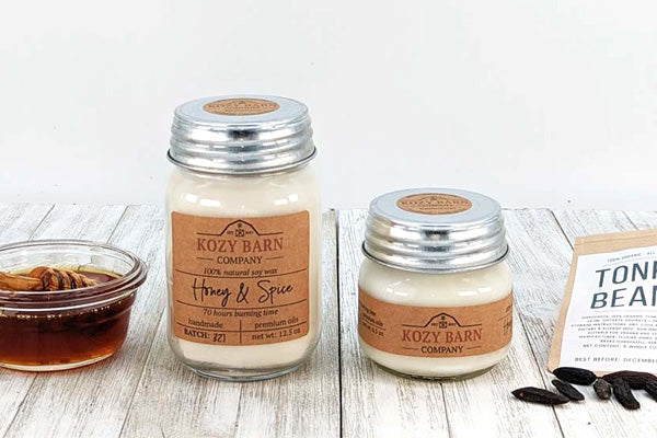 Natural Soy Honey & Spice Mason Jar Candle 